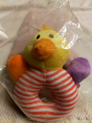 Doudou hochet canard - hochet, jaune