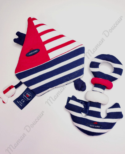 Doudou plat bateau - bateau, poisson