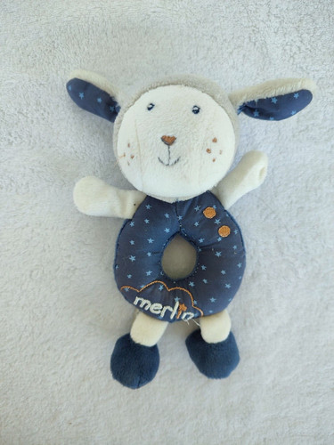 Doudou hochet mouton gris - hochet,
