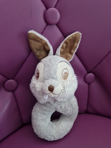 Doudou hochet lapin gris